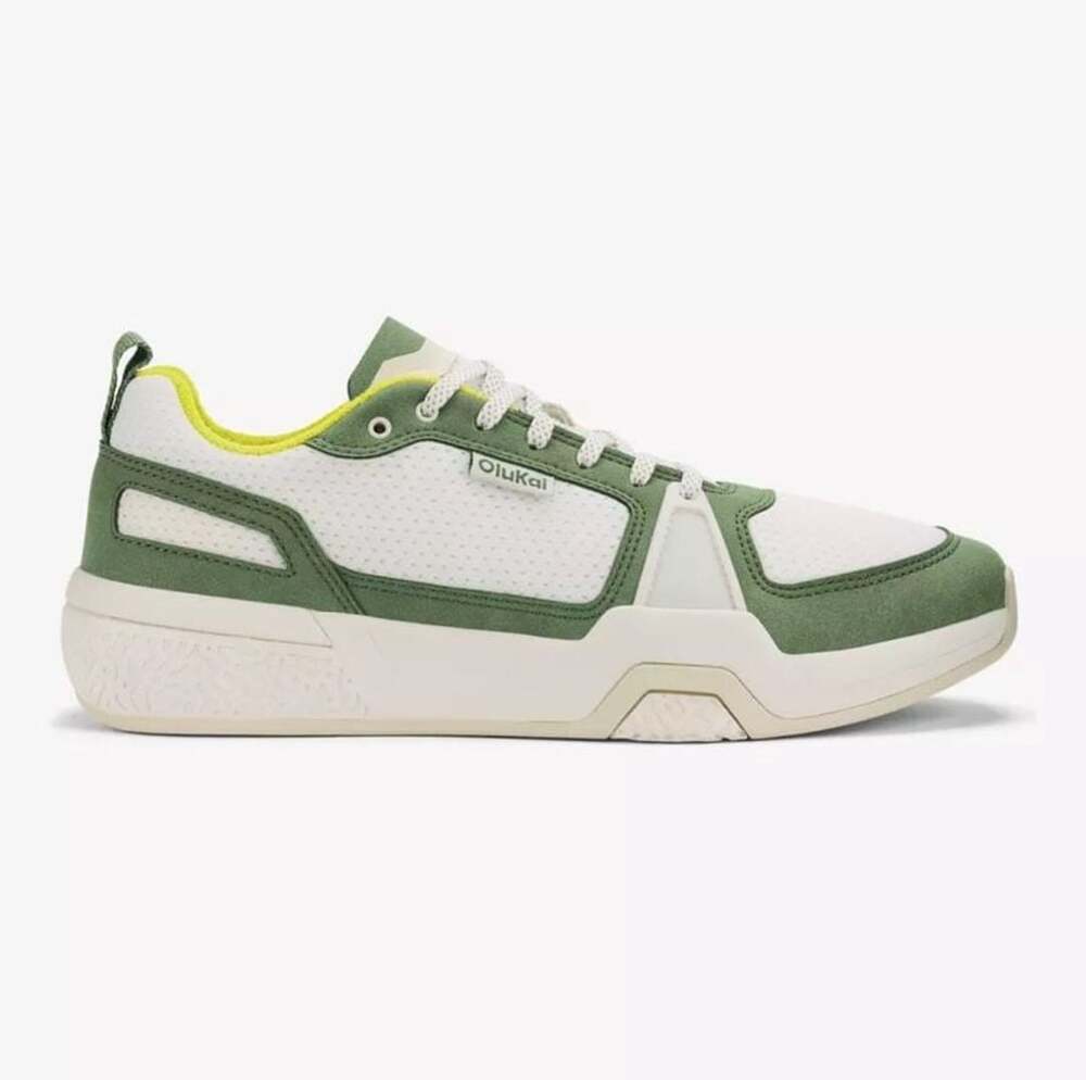 NEW OluKai Anau Men's Court Sneakers White Green Size 11
